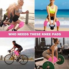Volleyball Knee Pads Pink High Protection Supporter For Women Girls 1 PR
