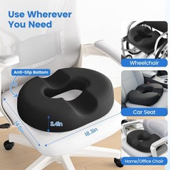 DailyCuddles Donut Pillow for Tailbone Pain, Hemorrhoids Cooling Gel Memory …