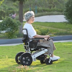 Fold And Travel Auto Recline Lightweight Foldable Electric Power Wheelchair