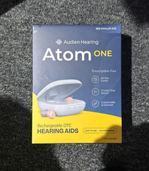 Audien Atom One OTC Hearing Aids Wireless, Rechargeable, Beige 20016-c-925