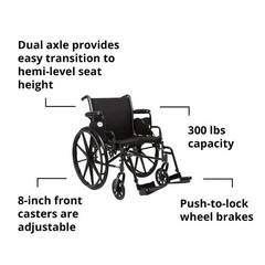 McKesson Lightweight Wheelchair Steel 16″-20″W x 16″ to 18″D Swing-Away Footrest