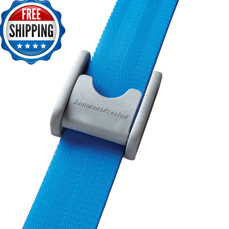 Sammons Preston Quick Clean Gait Belt 60 Long Blue Polyethylene Buckle Secure