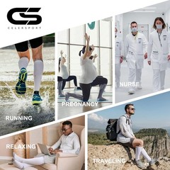Compression Socks for Men and Women 20-30 mmHg Black White Grey Running Socks