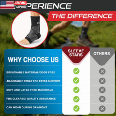 Sleeve Stars Ankle Brace for Women & Men, Ankle Wrap for Sprain, Compression Sle