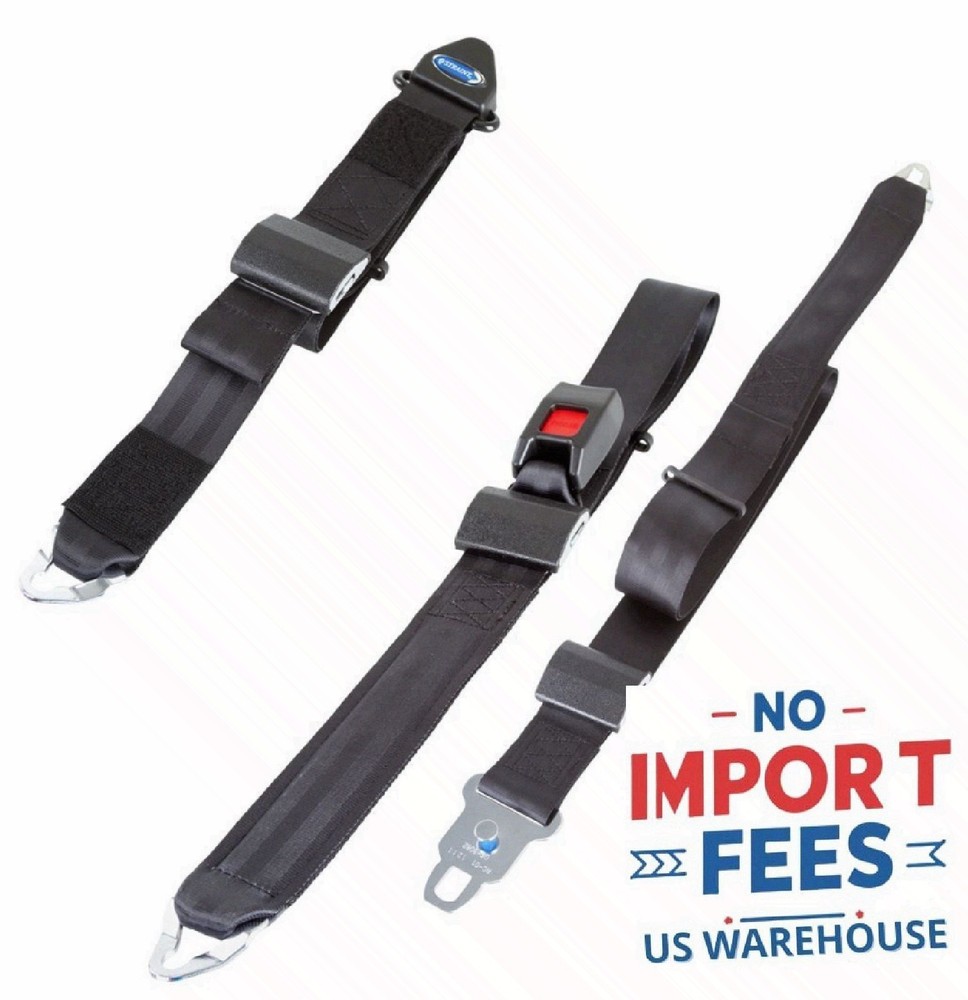 Q’STRAINT Q8-6325-A Lap Shoulder Belt Wheelchair Tie-Down System Restraint Black