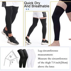 2 Pairs Leg Sleeves,Full Leg Compression Sleeve for Men Women,Long Knee Sleeve w