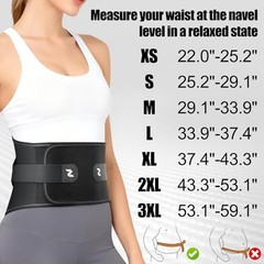 Back Brace for Lower Back Pain with Bionic Support System, Medium Black-Single