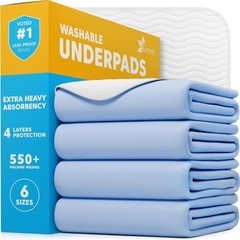 Reusable Pet Pads – 34×36 Washable Underpads for Dogs, Cats & Seniors, 4 Pack