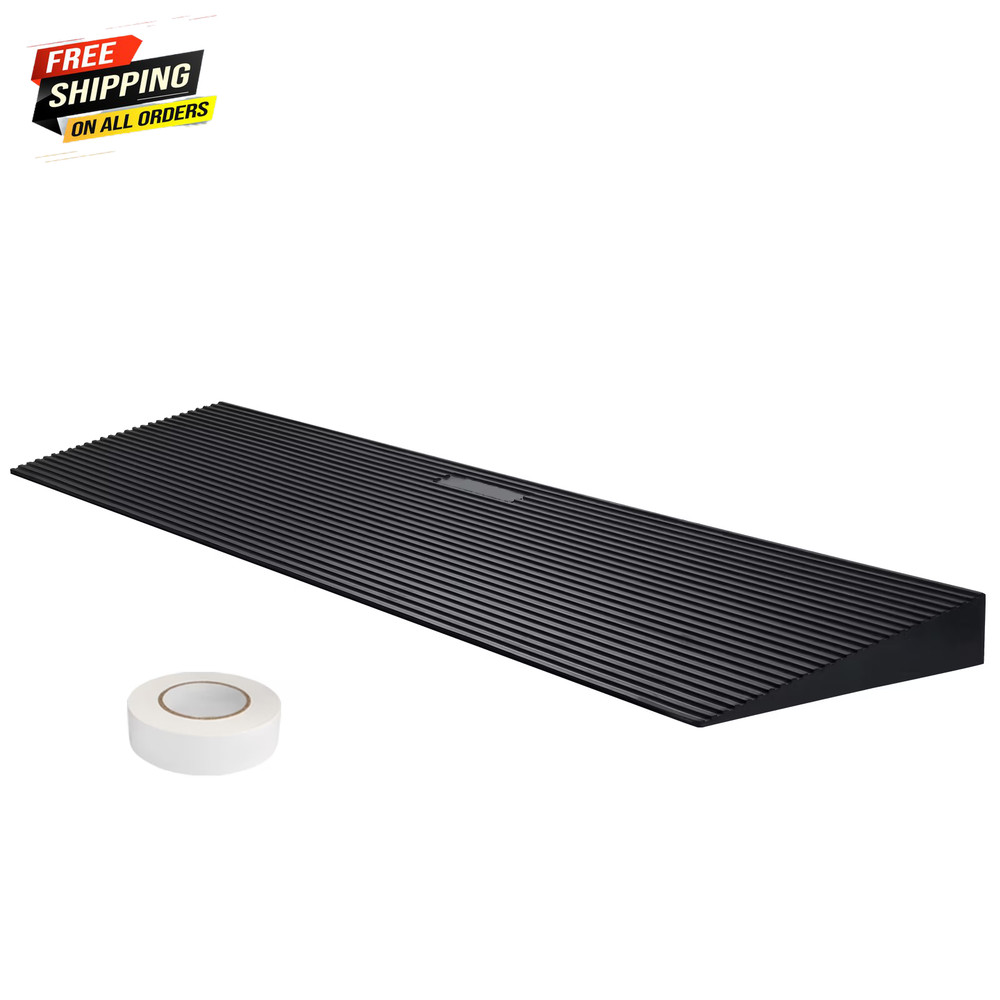 Cuttable Threshold Ramp Rubber Wheelchair Ramp Solid 1.2″ Rise 35.4″ Wide