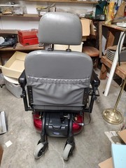 Invacare M51 Power Wheelchair Red Joystick Adjustable Footrests Flip Up Armrests