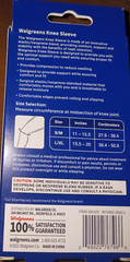 WALGREENS KNEE SLEEVE LEFT OR RIGHT COMPRESSION MODERATE SUPPORT SIZE S/M NIB