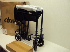 Drive Medical ATC19-BL Lightweight Aluminium Transport Wheelchair, Blue
