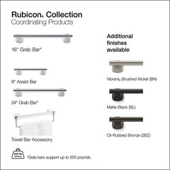 KOHLER Rubicon 16 in. Grab Bar in Polished Chrome