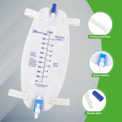 EasyTap Leg Bag Urinary Drainage Bag, 1000ml, AntiReflux Valve, Cloth Straps,…