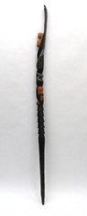 43″ Hand Carved Painted Wood Walking Stick Cane Warrior Wood Bearded Snake Man