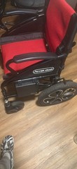 Power Wheelchair w/ Joystick Control, Wheel Locks, 4-Wheel Adult Red/Black