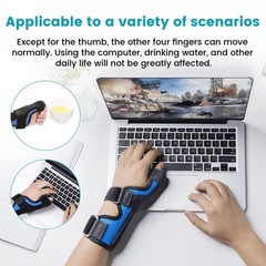 DrFinger Thumb Spica Splint Brace fit Left & Right Hand, Trigger S/M, Blue