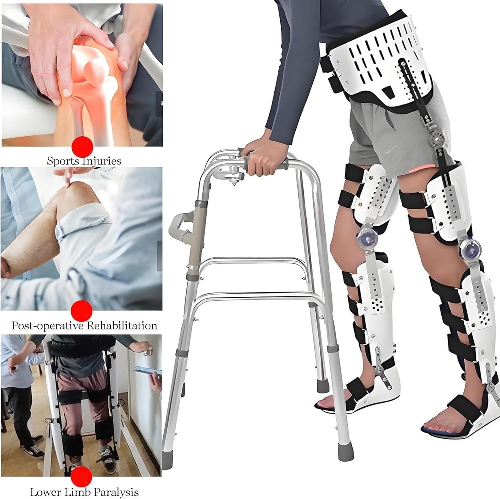 HKAFO Orthopedic Padded Adjustable Hip Knee Ankle Foot orthosis Support