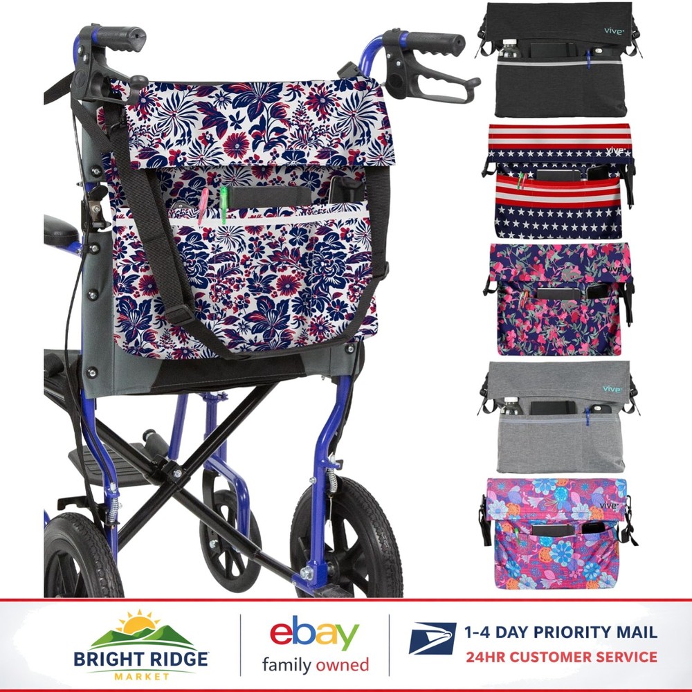 Water-Resistant Wheelchair Accessory Bag with Four Outer Pockets for Convenience