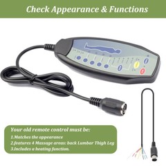 8 Female Pin Remote F/ Massage Power Lift Recliner Chair Hand Controller W/ Heat