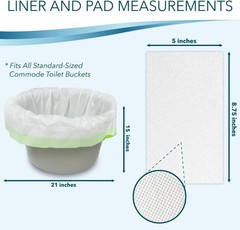 Disposable Bedside Commode Liners and Pads for Portable Toilet Chair Seat Buc…