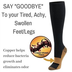 Copper Compression Sock Knee High 20-30mmHg Energy Support Recover Wholesale US