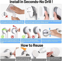 2 Pack Grab Bars for Shower Handle, Elderly Assistance Products, Seniors Removab
