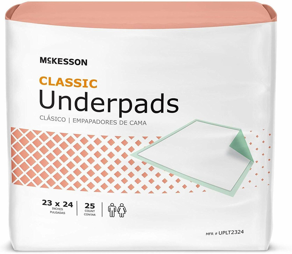 McKesson Lite Underpad, 23“ X 24“, Light Absorbency, Bag of 24