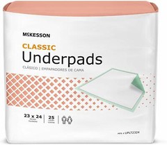 McKesson Lite Underpad, 23“ X 24“, Light Absorbency, Bag of 24