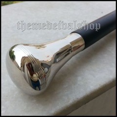 Brass Nickel Knob Handle Wooden Black Walking Stick Cane New