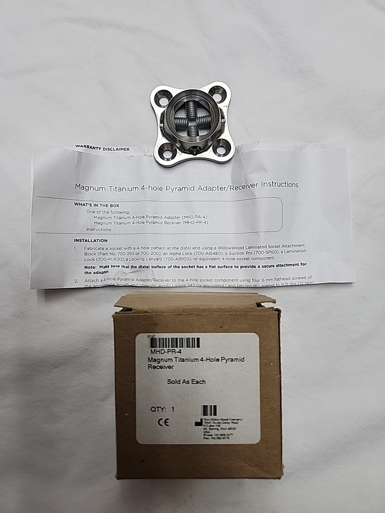New Willowood Magnum Titanium 4-hole Pyramid Adapter/Reciever. MHD-PR-4