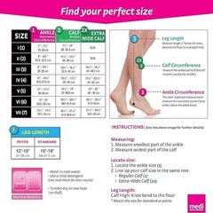 MEDIVEN Comfort Calf Highs Open Toe, Petite 30-40mmHg (Natural) Size: III