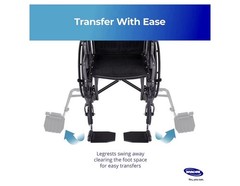 Invacare Wheelchair Adjustable Swing-Away Footrest Legrest Flip-Up Footplate NEW