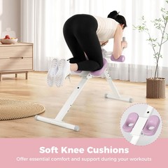 Adjustable Abdominal Trainer with Elbow Support Knee Protection and LCD Monitor