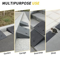 Curb Ramp 4 inch Rise Curb Ramps for Sidewalks Rubber 2 Pcs Driveway 4″inch