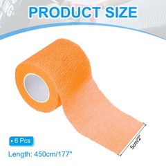 2″ x 177″ 12 Pcs Self Adhesive Bandage Wrap Elastic Self Tape Orange