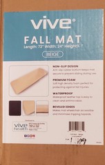 Vive Fall Mat 72″ X 24″ Bedside Fall Safety Protection Beveled Mat Beige NEW