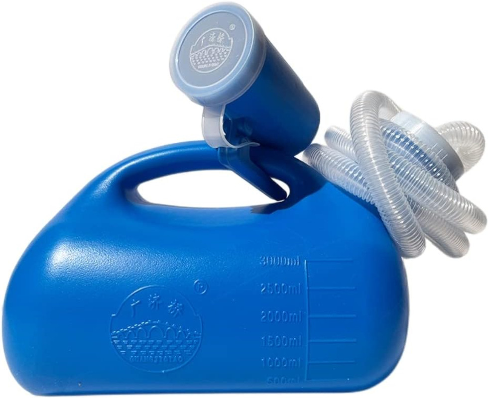 3000ml Male Urinal Portable Pee Bottle with 46″ Hose Blue