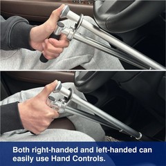 Handicap Driving Hand Controls Universal Portable for Disabled Drivers Silver