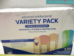 QTY=600(120X5): Rite Aid First Aid Antibacterial Adhesive Bandages Variety Pack