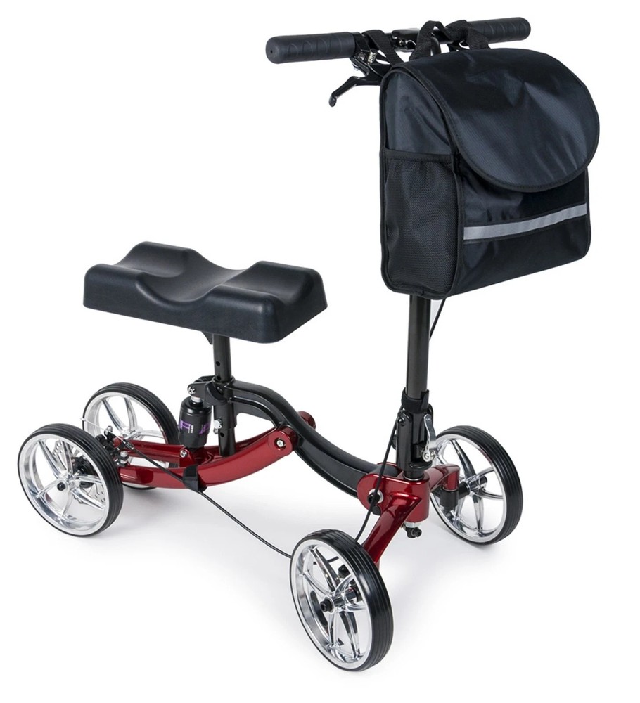 Knee Walker Apple Red 300 lb (136 kg) maximum weight capacity
