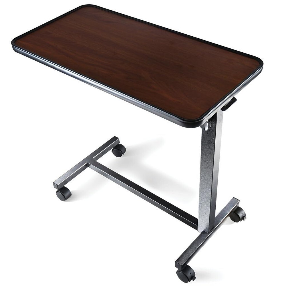 Adjustable Overbed Bedside Table with Wheels Bed Desk Over Bed Table Table。