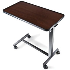 Adjustable Overbed Bedside Table with Wheels Bed Desk Over Bed Table Table。