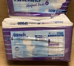 Attends Shaped Pads 6 SP0600 Moderate Absorbency Lot 3 Packs Discontinued Sealed