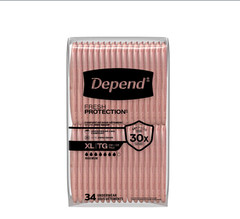 Depend Fresh Protection Incontinence Underwear for Women, Adult Diapers, XL, 68