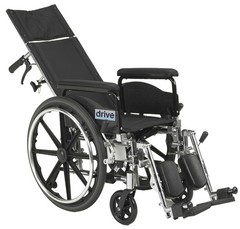 Drive Medical PLA418RBDFA Viper Plus GT Reclining Wheelchair – 18″ Seat