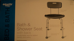 Bath & Shower Seat with back – Equate Brand – Wide Contoured Seat