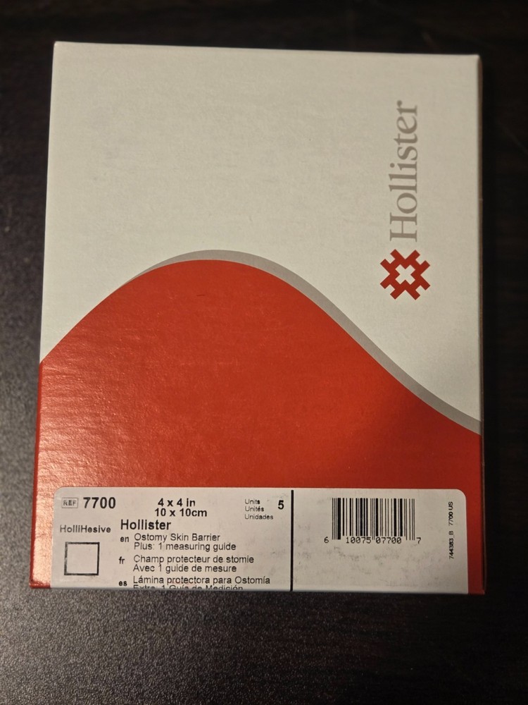 Hollister 7700 HolliHesive 4×4 Skin Barrier (5 pack) Exp. 2030