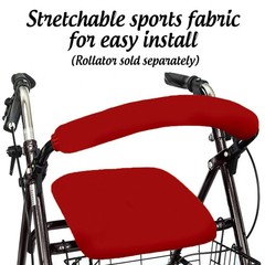 Top Glides Universal Rollator Walker Seat And Backrest Covers (Red)