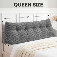 Wedge Pillow Headboard Triangular Bed Wedge Pillow for Queen Dark Gray